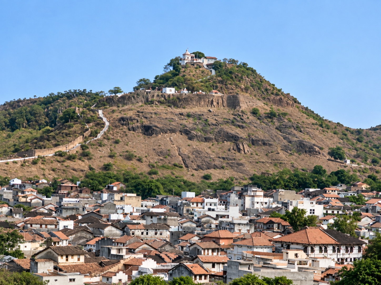 Shree Sihori Mata Temple on the hill above Sihor village